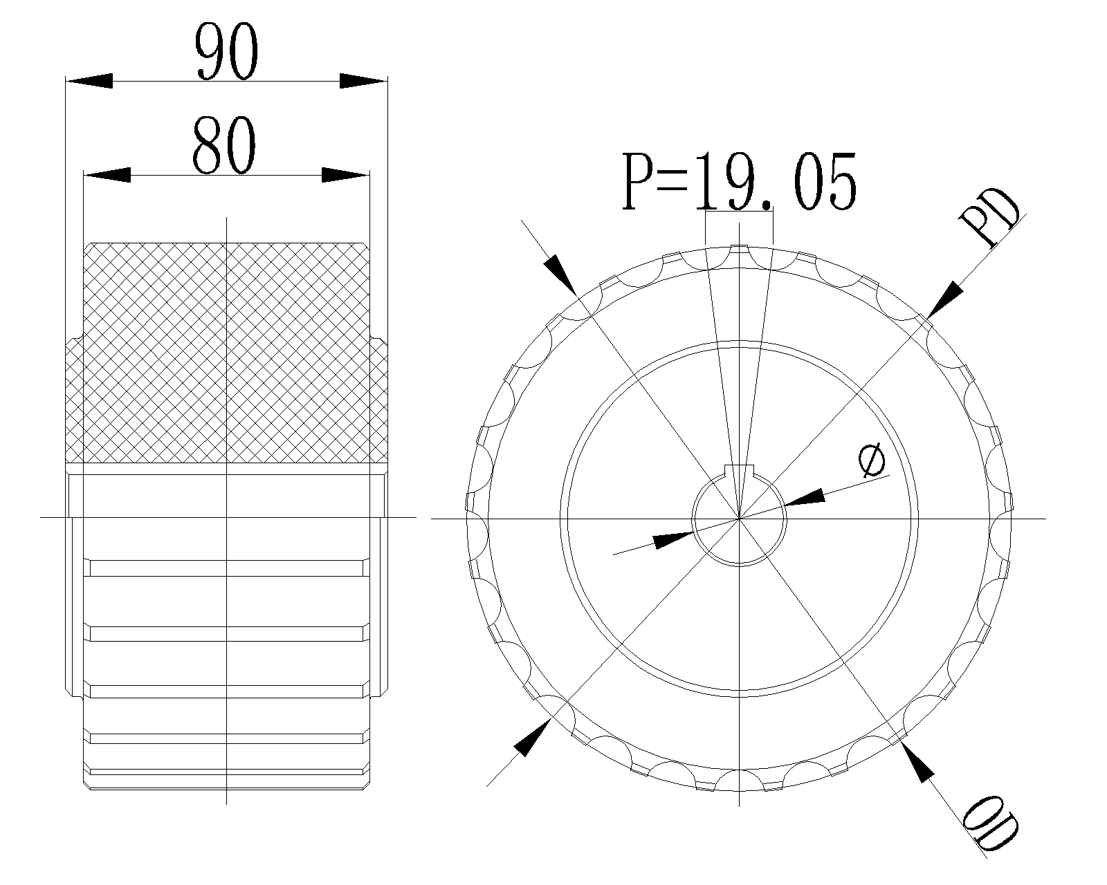 821 Series machined drive sprocket