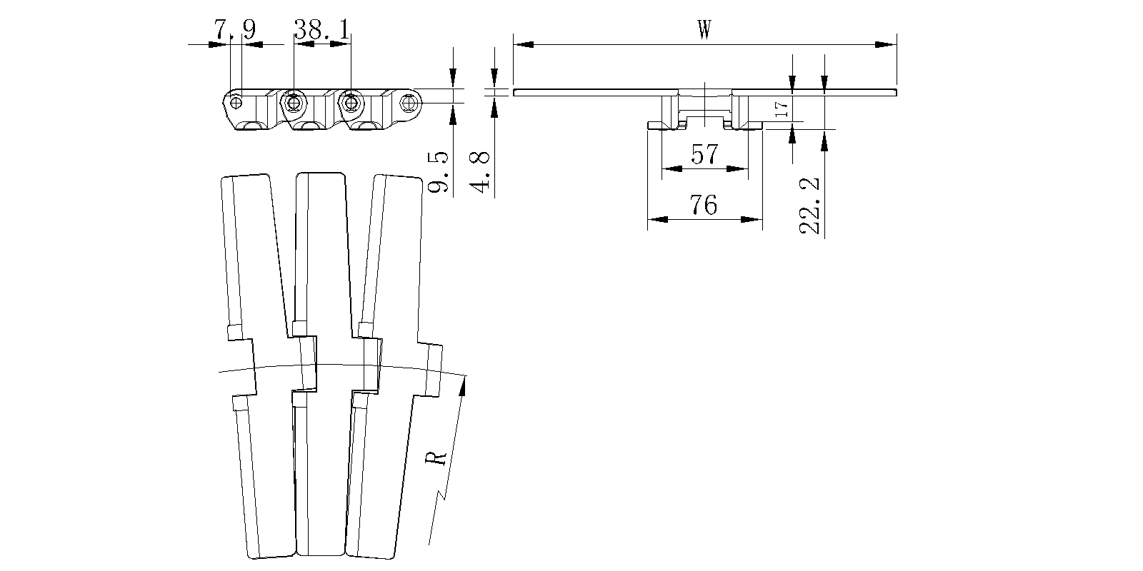 882TAB side-bent chain Series diagram