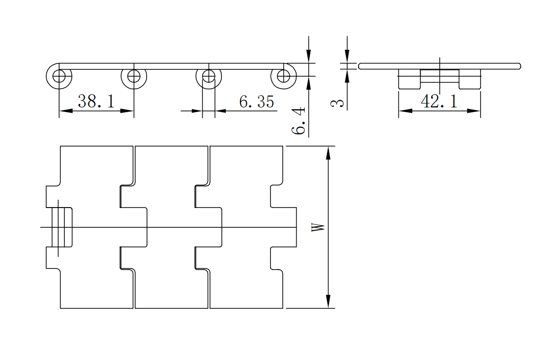 Metal flat top chain diagram