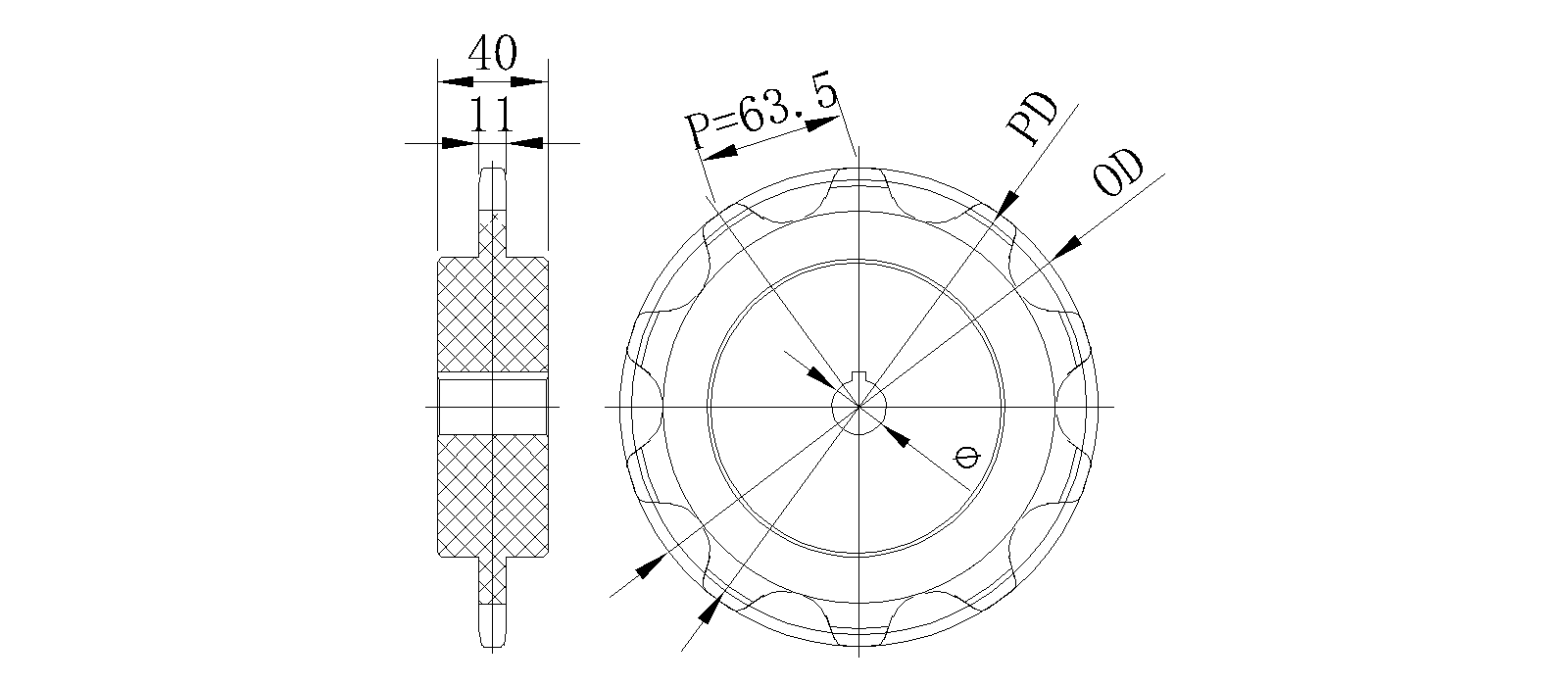 2600/2600TAB Series machined drive sprocket