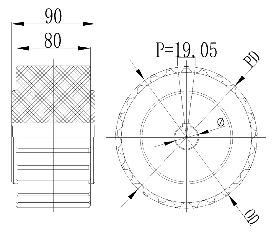 SS802 Series machined drive sprocket