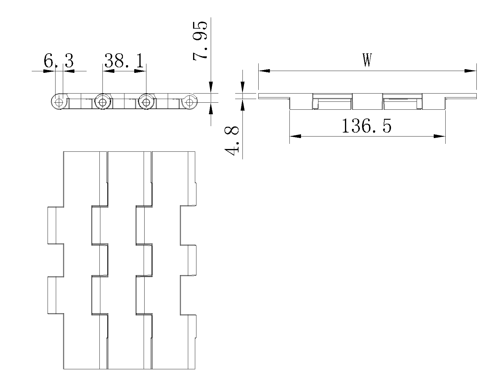 821 Double-hinge plate series diagram